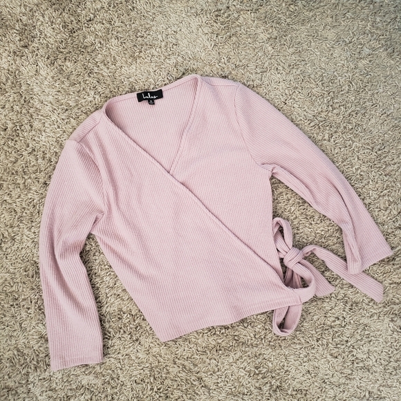 Lulus ballet pink warp cardigan sweater M - Picture 10 of 10